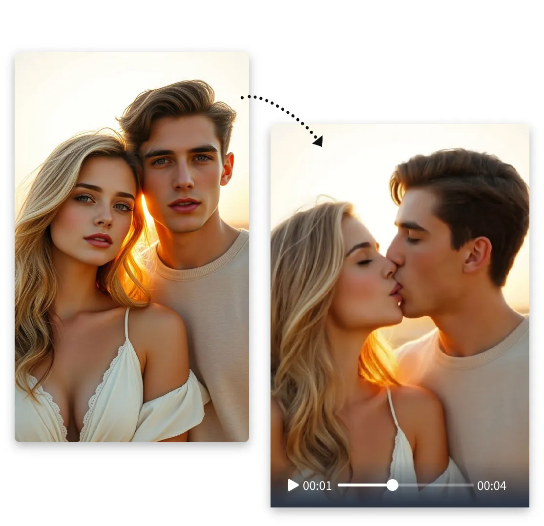 Create AI French Kiss Videos with Your Favorite Celebrities